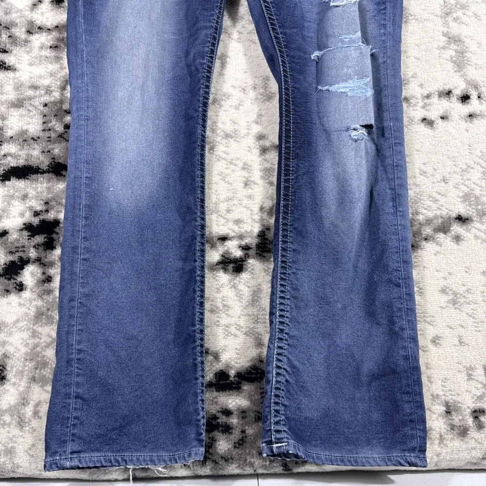 True Religion Jeans‎ Mens 42x32 Distressed Ripped Destroyed Stretch Skate Punk